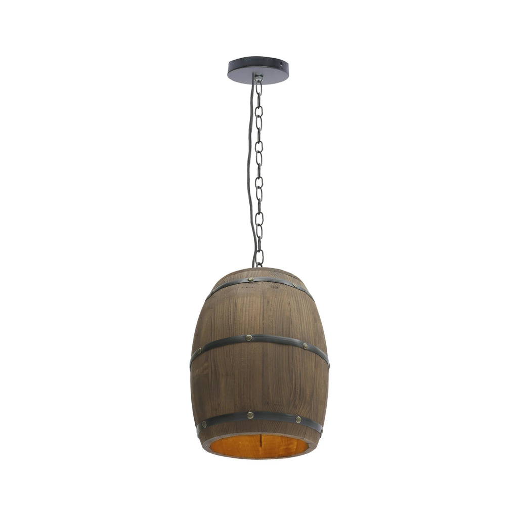 Wood Wine Barrel Pendant Light, Industrial Ceiling Lamp