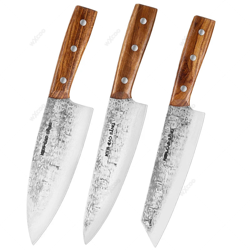 1-5pcs Japanese Kitchen Knives Set Stainless Steel Forged