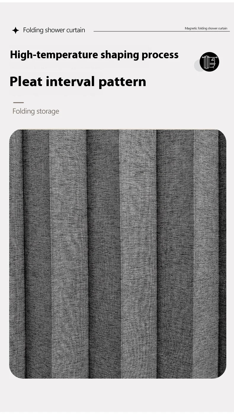 Bathroom Folding Shower Curtain