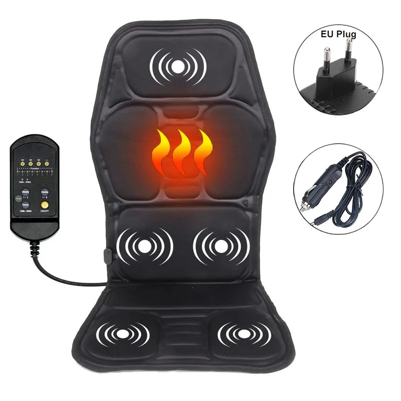 Portable Heating Vibrating Back Massager Chair Cushion