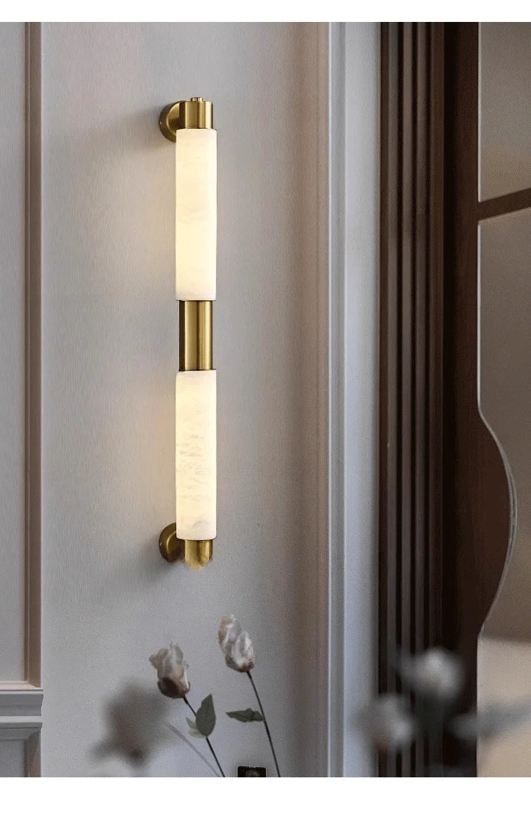 Black, Golden, marble wall lamp, Multiple Lengths