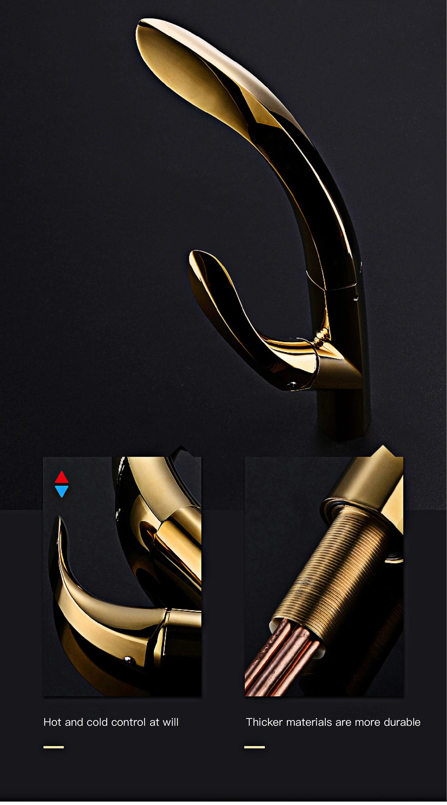 gold kitchen faucet, pull-out, 2 function Sprayer