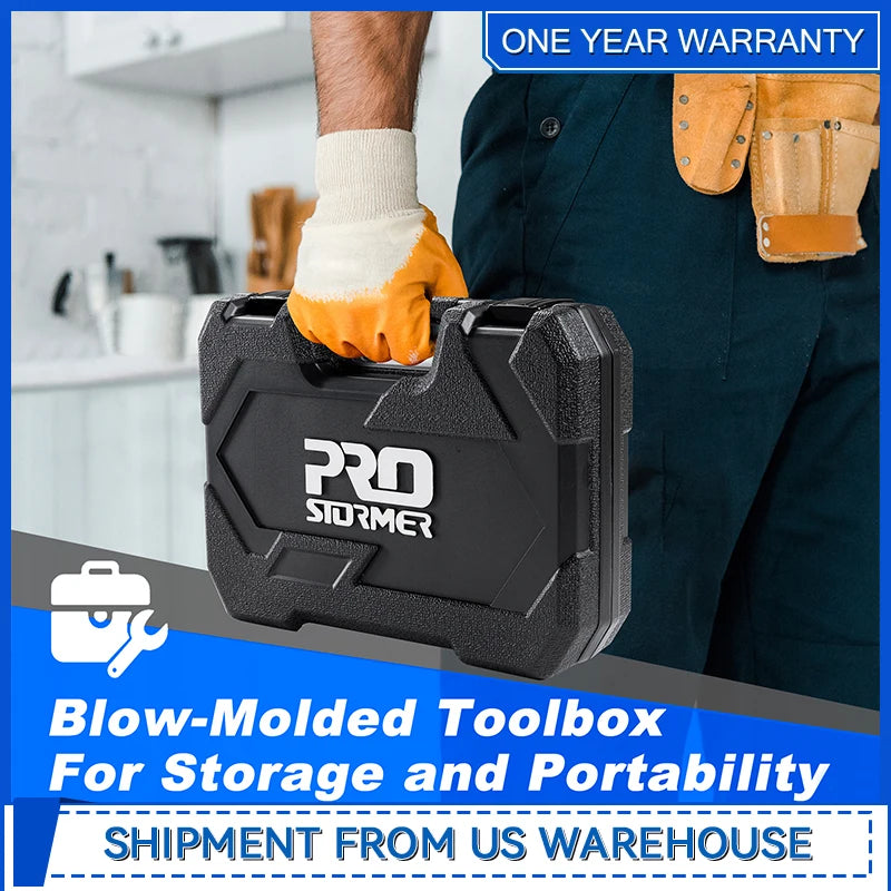 93-Piece Portable Tool Kit Home Repair Tool Set with Toolbox Organizer Small Starter Toolbox Kit for Students By Prostormer