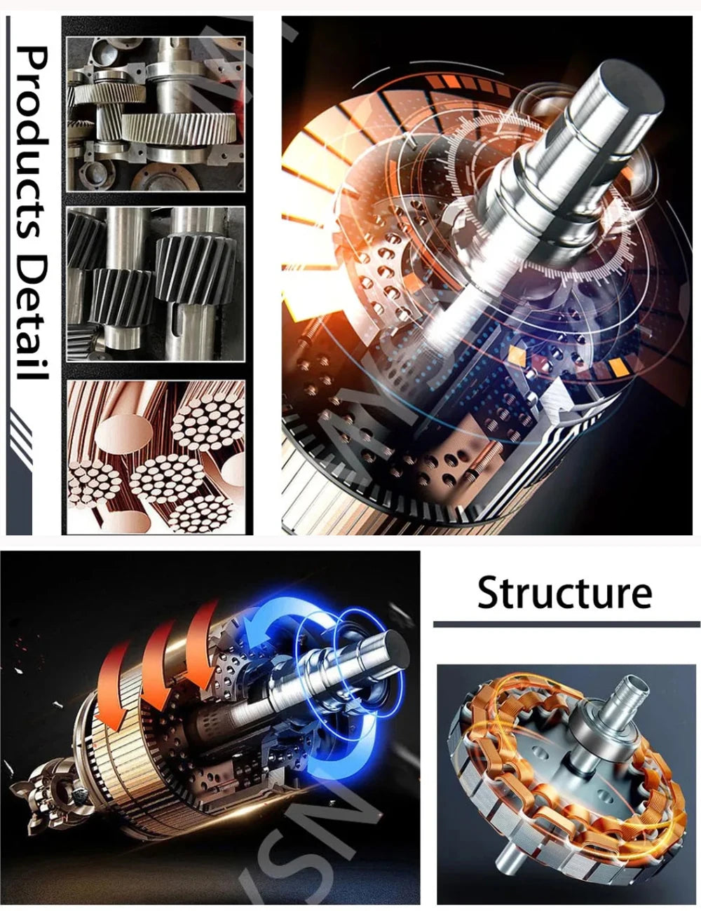 2KW-7KW, 12V-48V Generator With DC Motor