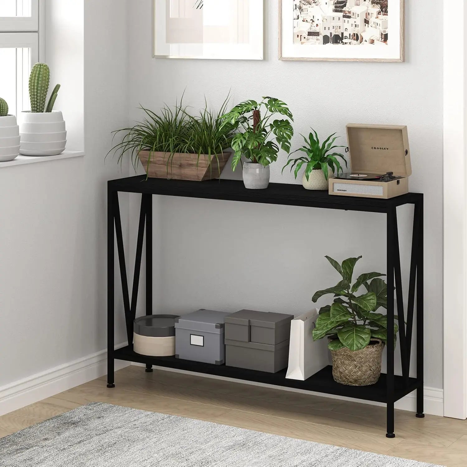 Console Table, 2-Tier with Shelf