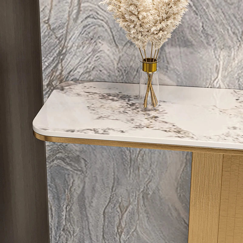 Space Saving Drawer Console Tables, Marble Top