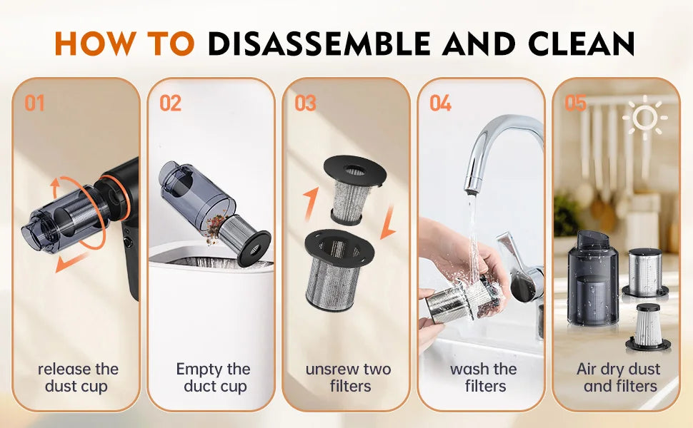 Handheld Mini 4-in-1 Powerful Vacuum Cleaner, Air Duster