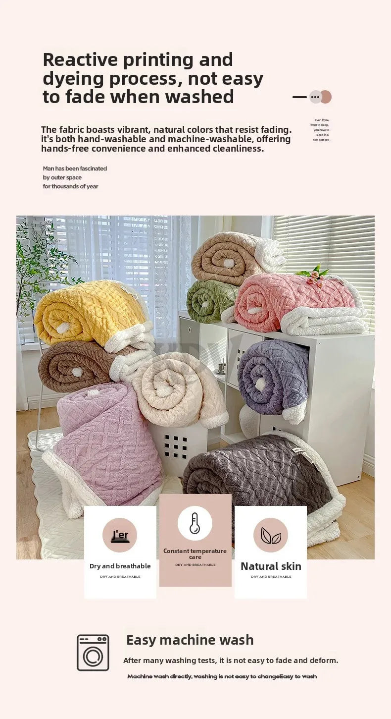 Fleece Blanket, Thick Warm, Single, Double, 10 Colors