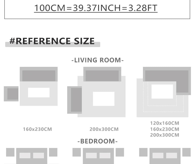 Living Room Rug, Big Size, Anti-slip