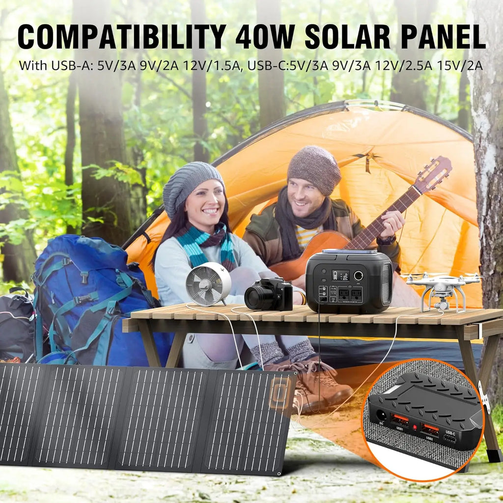 300W Solar Generator With 40 Watt Solar Panel