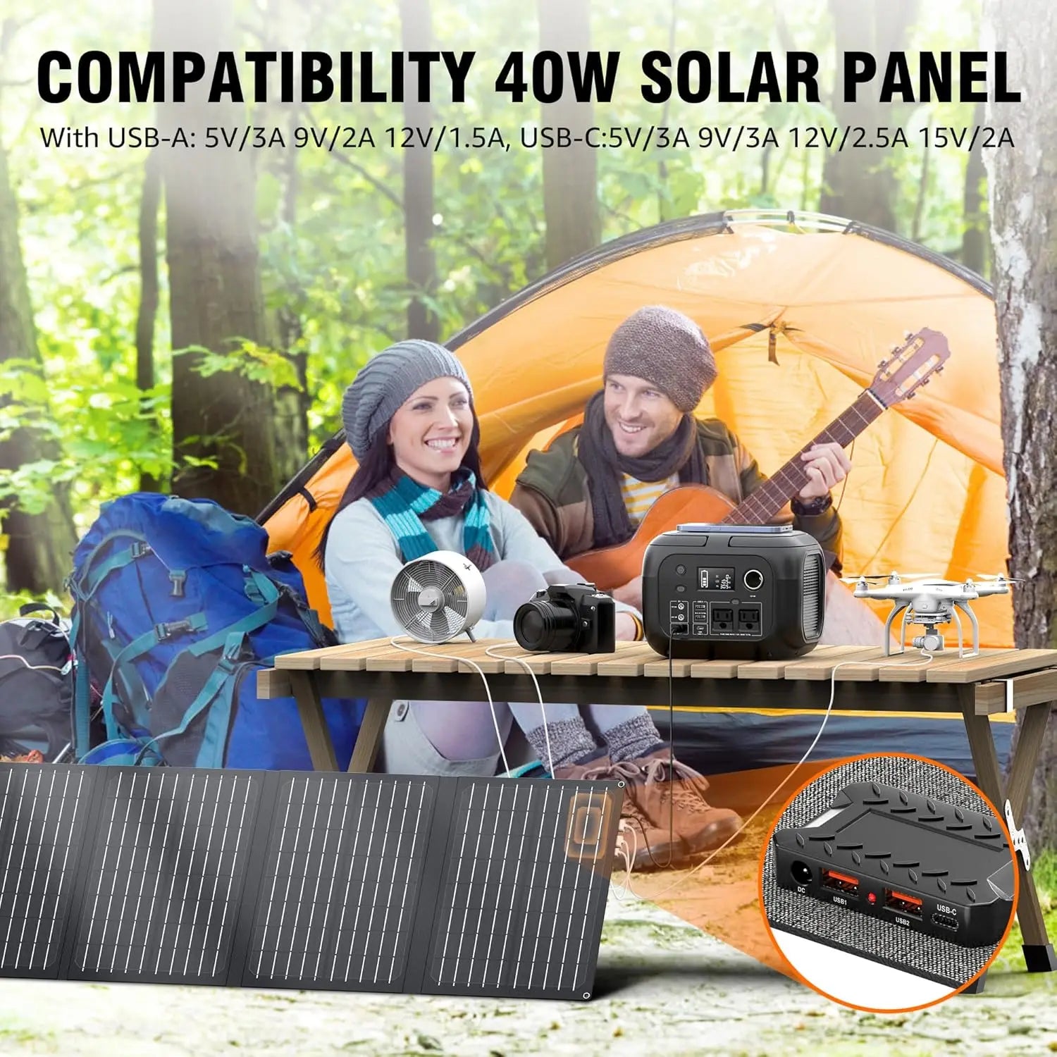 300W Solar Generator With 40 Watt Solar Panel