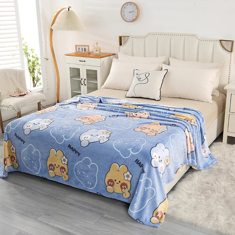 Flannel Blankets, Soft Comfortable, Various Colors, Patterns, Sizes