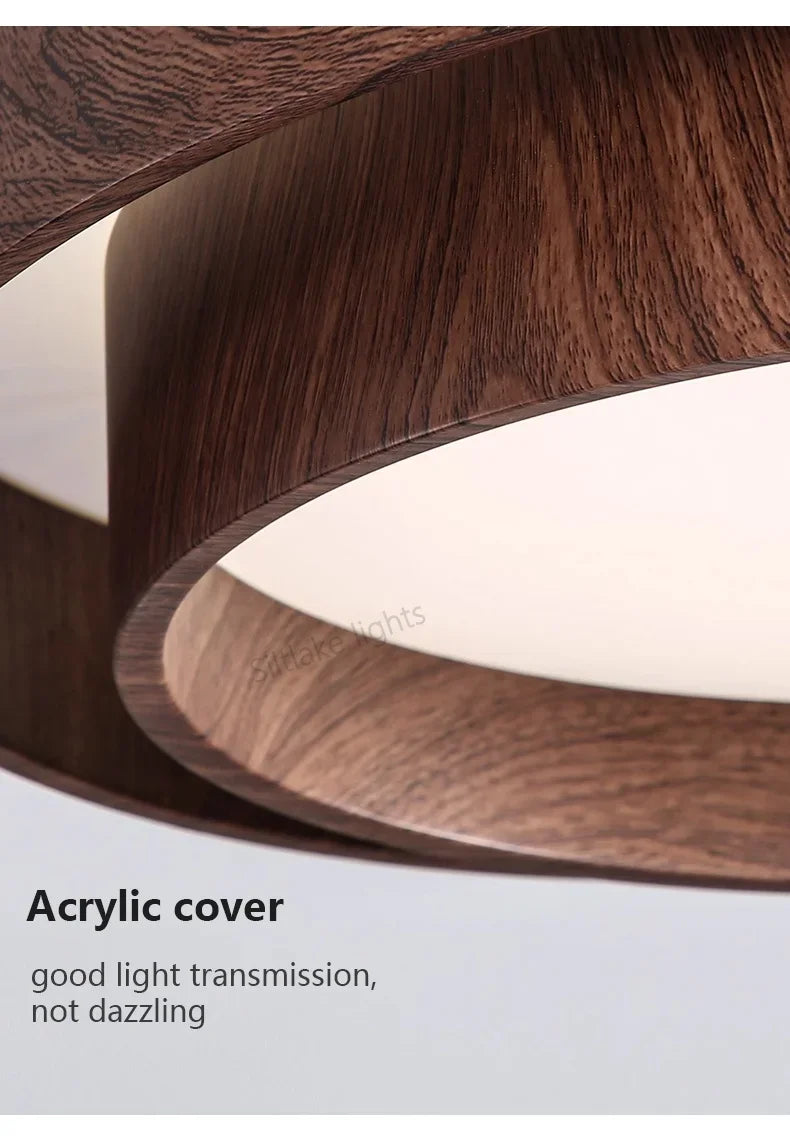 Ceiling Lights, Walnut, Black, Dimmable