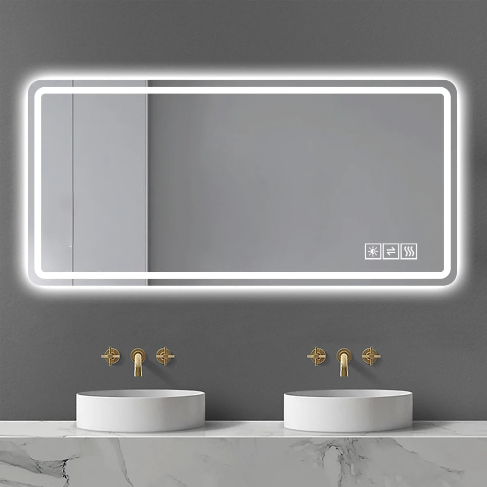 28x60" LED Bathroom wall mirror, Anti-Fog, Dimmable