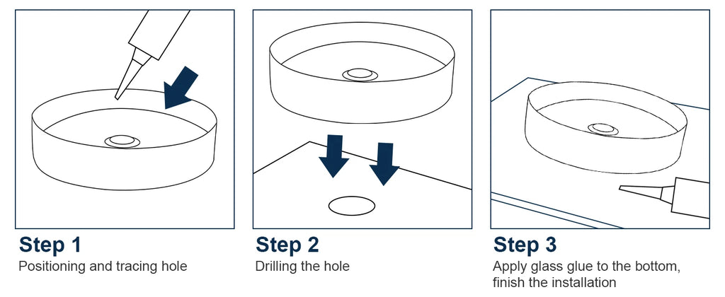 14" Ceramic Round Bathroom Countertop Sink