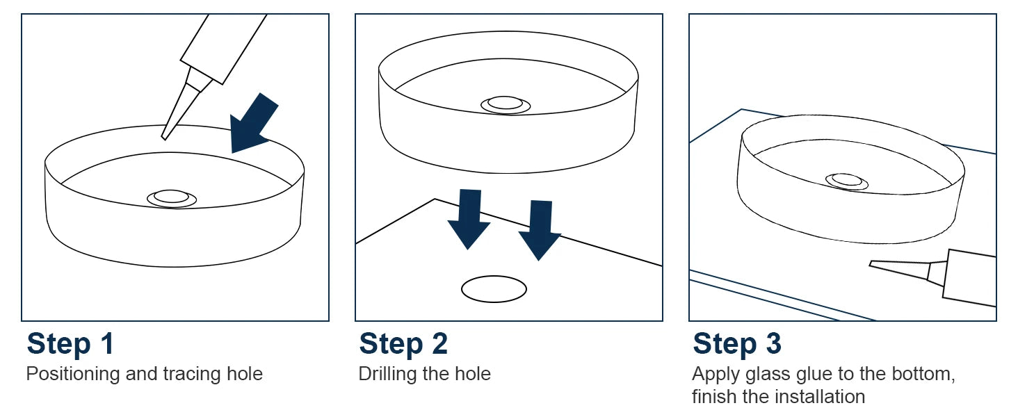 14" Ceramic Round Bathroom Countertop Sink