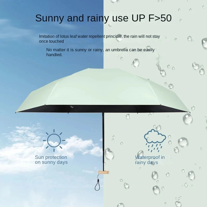 Mini Sun, Rain Umbrella Small Pocket Vinyl Folding