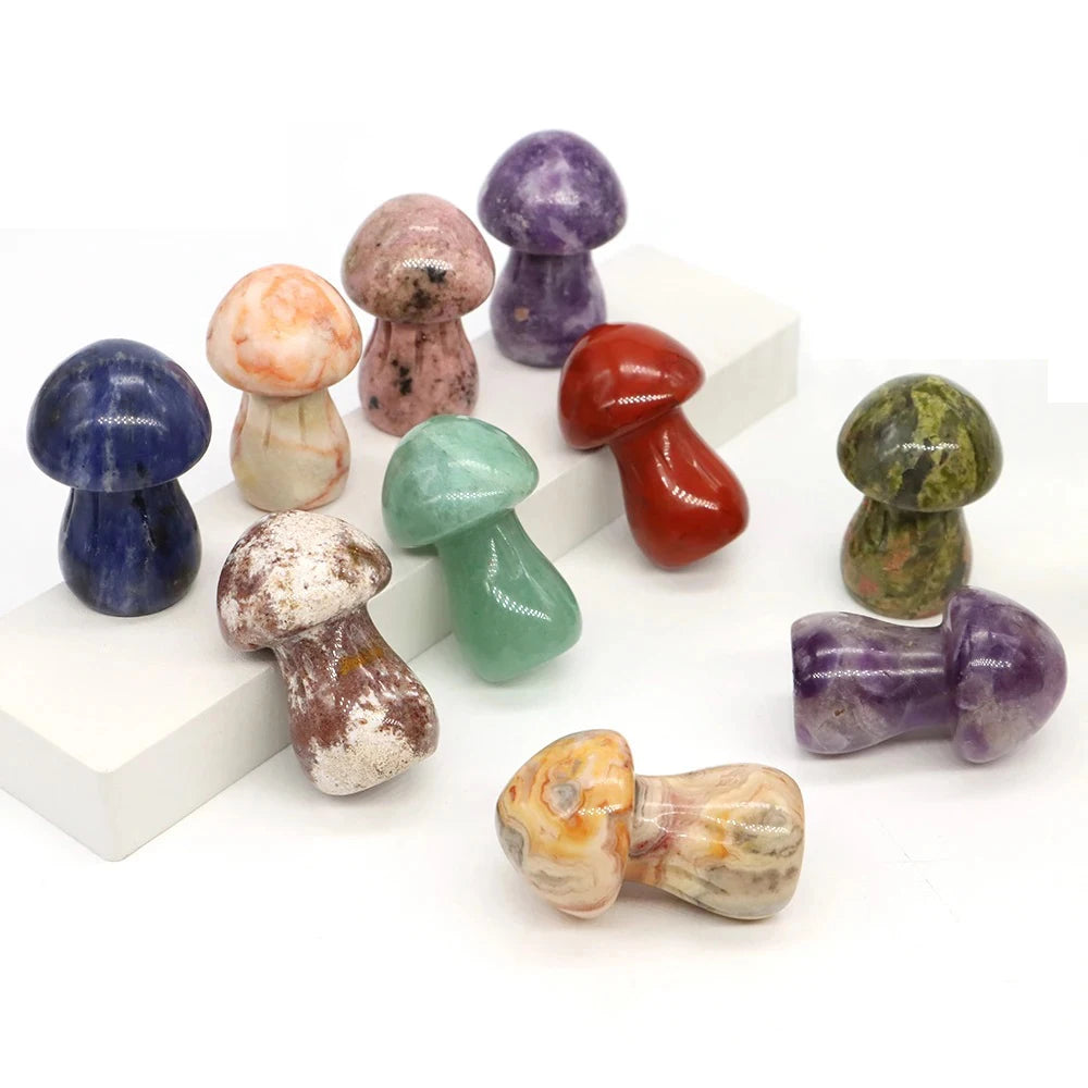 1.5" Crystal Mushroom Mineral Healing Home Decoration