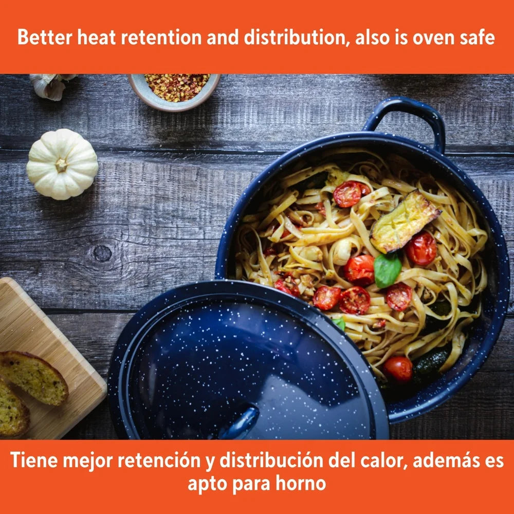 Enamel Stock Pot with Double Handles Oven