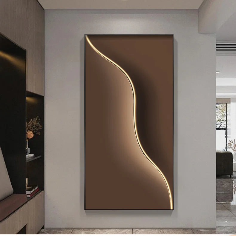 Abstract Line, Led Light, Hanging Mural Wall Lamp