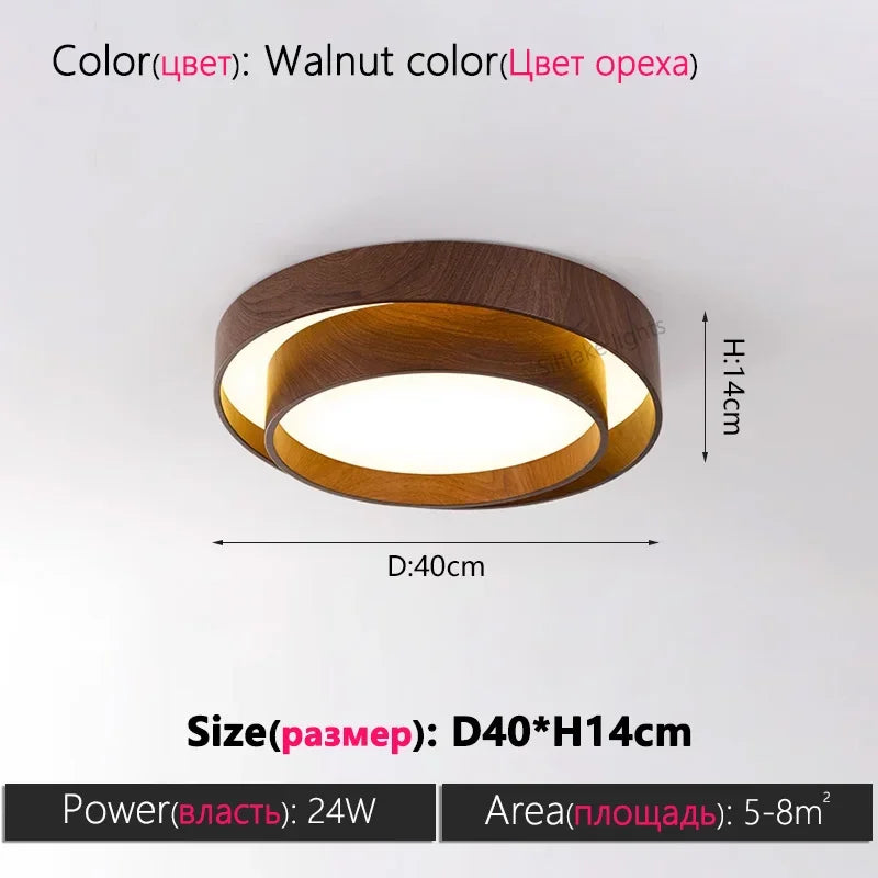 Ceiling Lights, Walnut, Black, Dimmable