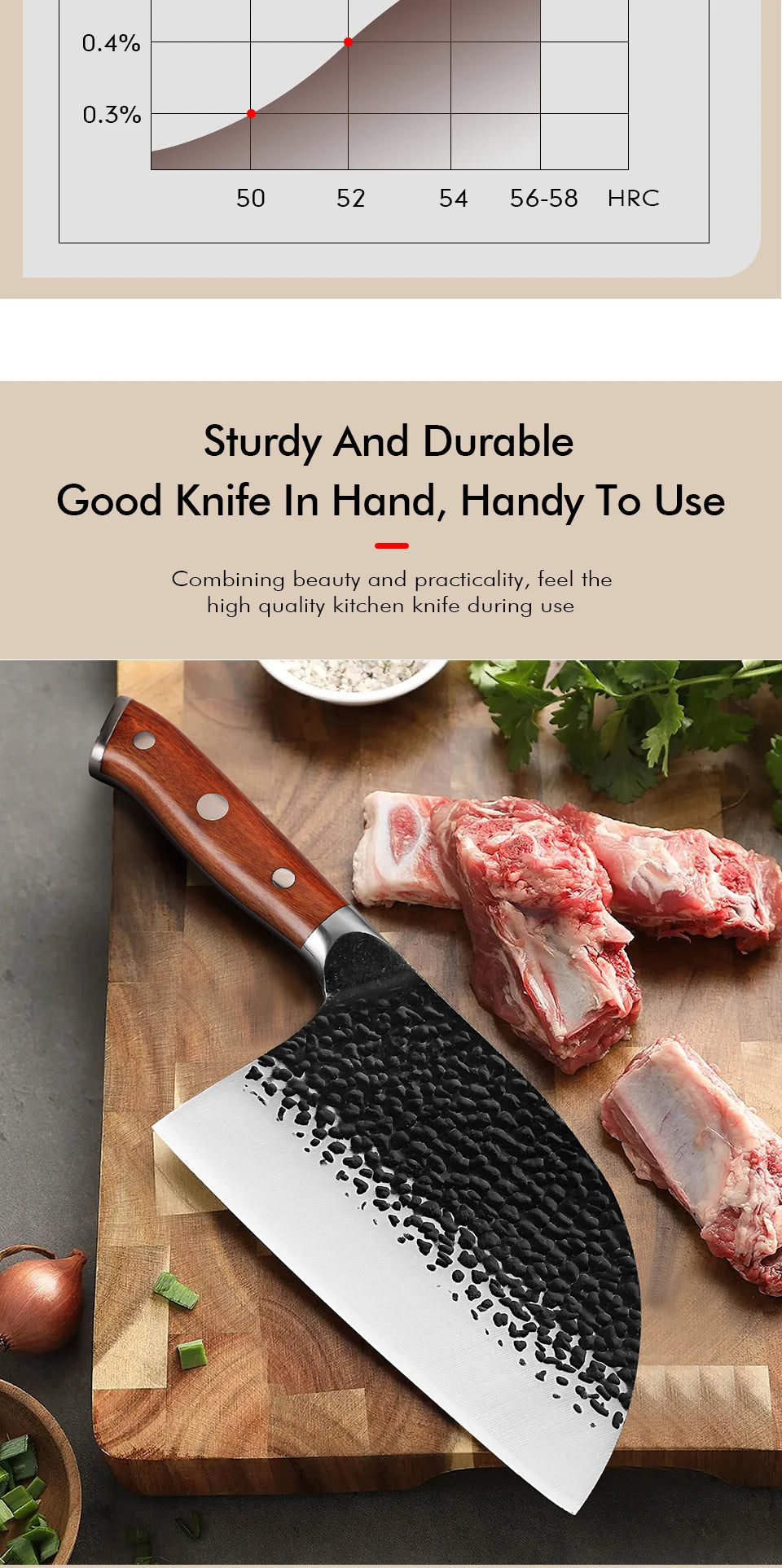 TURWHO 7" Japanese Hand Forged Butcher Knife