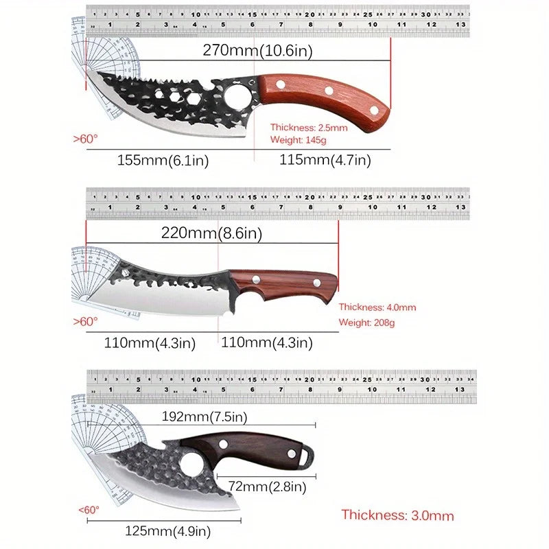 1-6PCS Stainless Steel Kitchen Knives Set