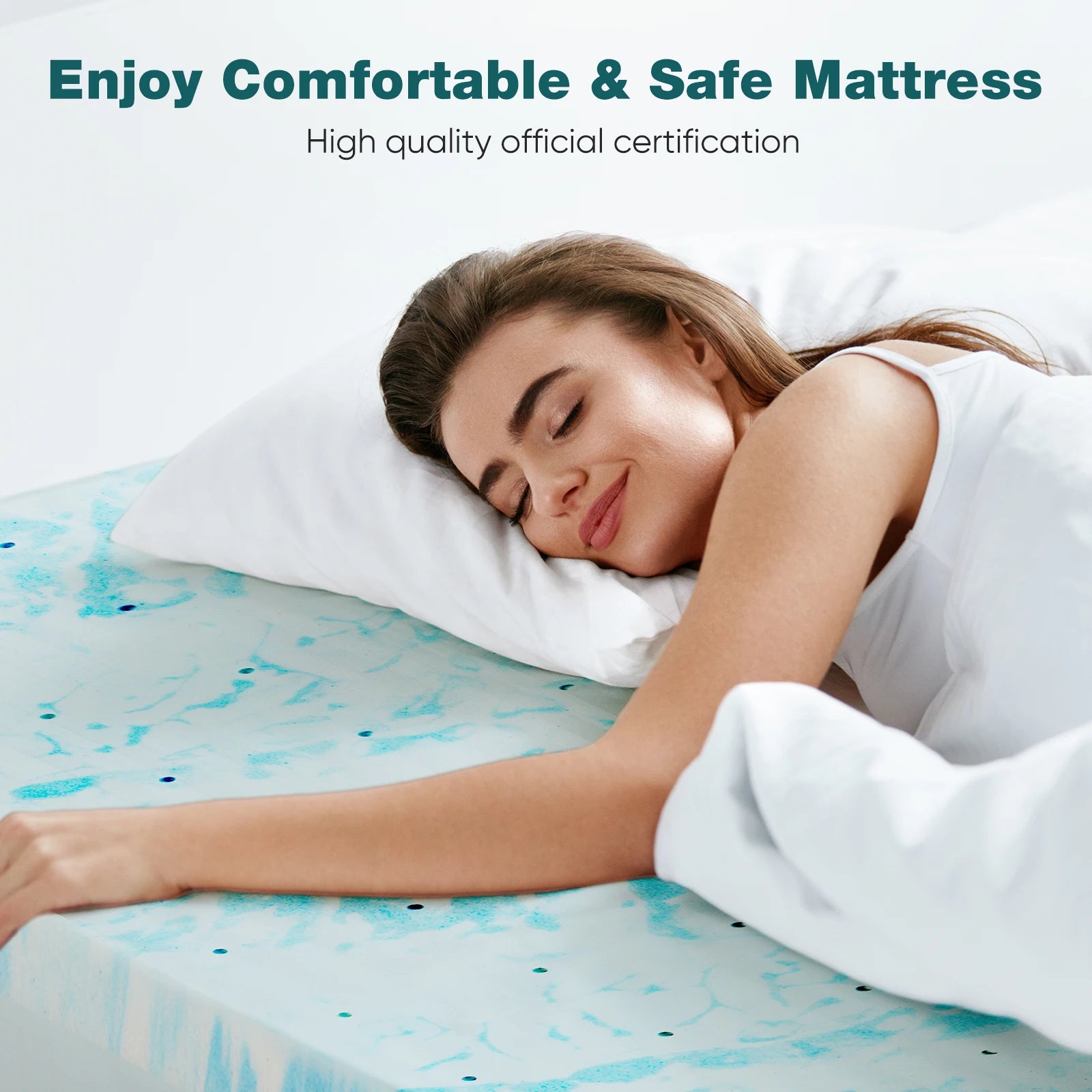 2-3 Inch Gel Memory Foam Mattress Topper, Cooling, Breathable