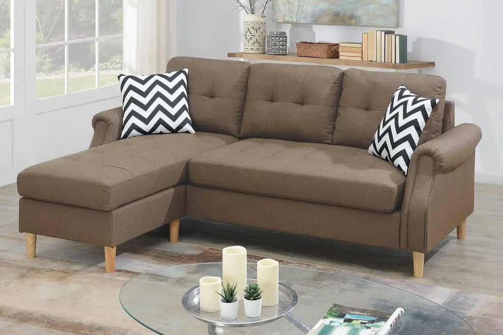 Living Room Corner Sectional Light Coffee