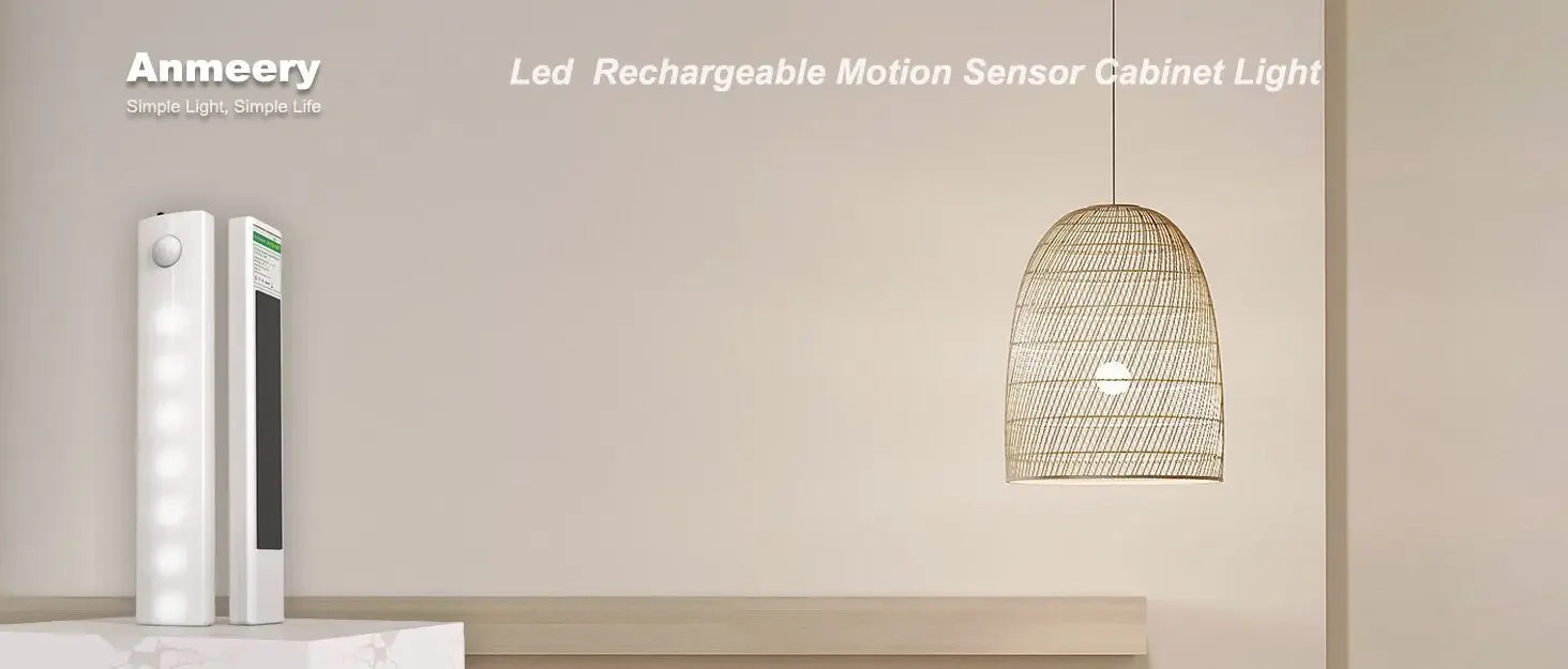 6 Pack Motion Sensor Light Indoor USB-C Rechargeable