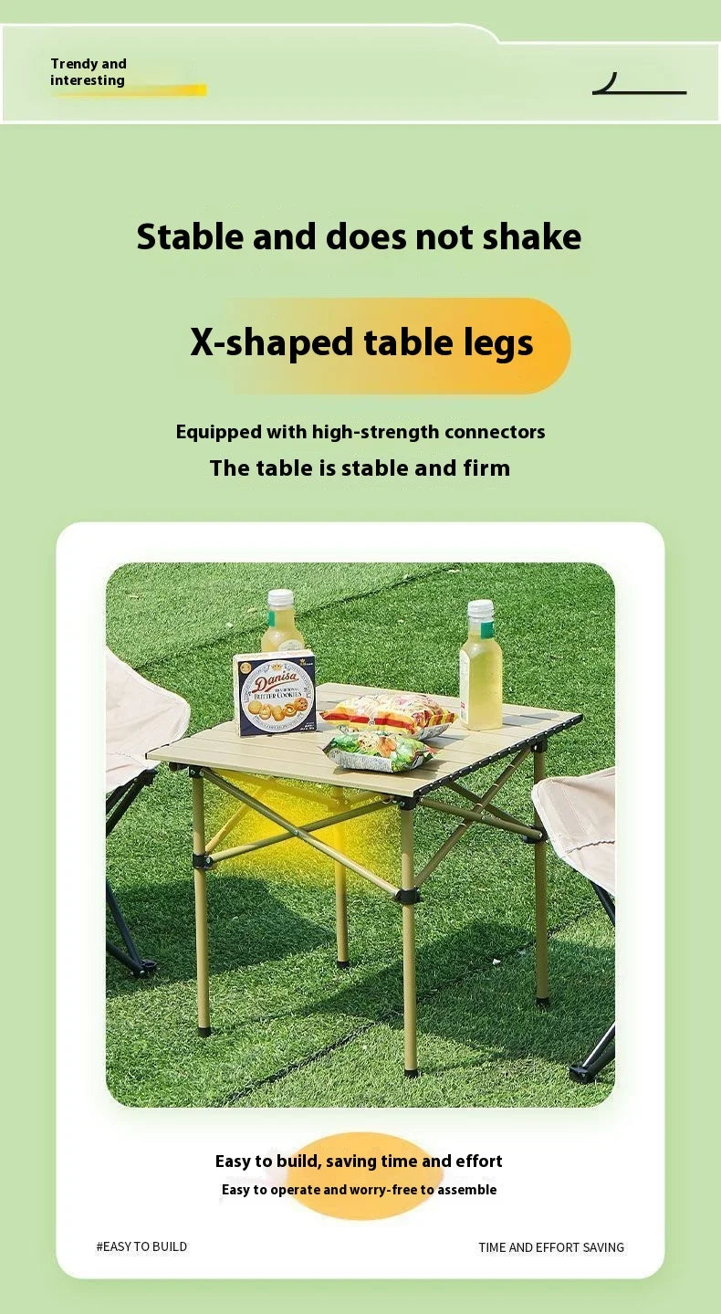Aluminum Camping Table, Adjustable Height Fast Setup