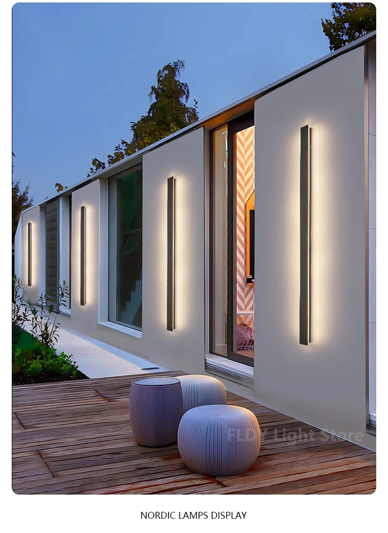 Long Strip Outdoor Waterproof Wall Garden Lights