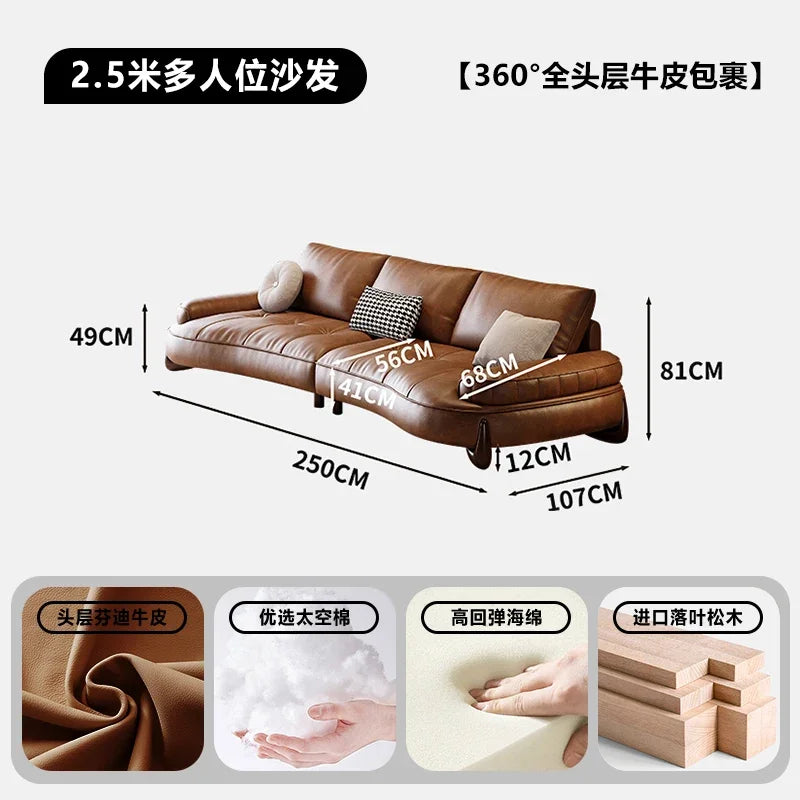 Brown Leatherette Floor Sofa, Reclining Style