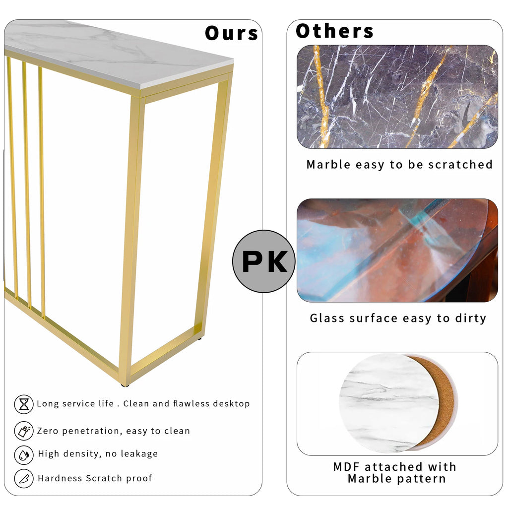 Marble Table Gold Metal Frame Storage Display