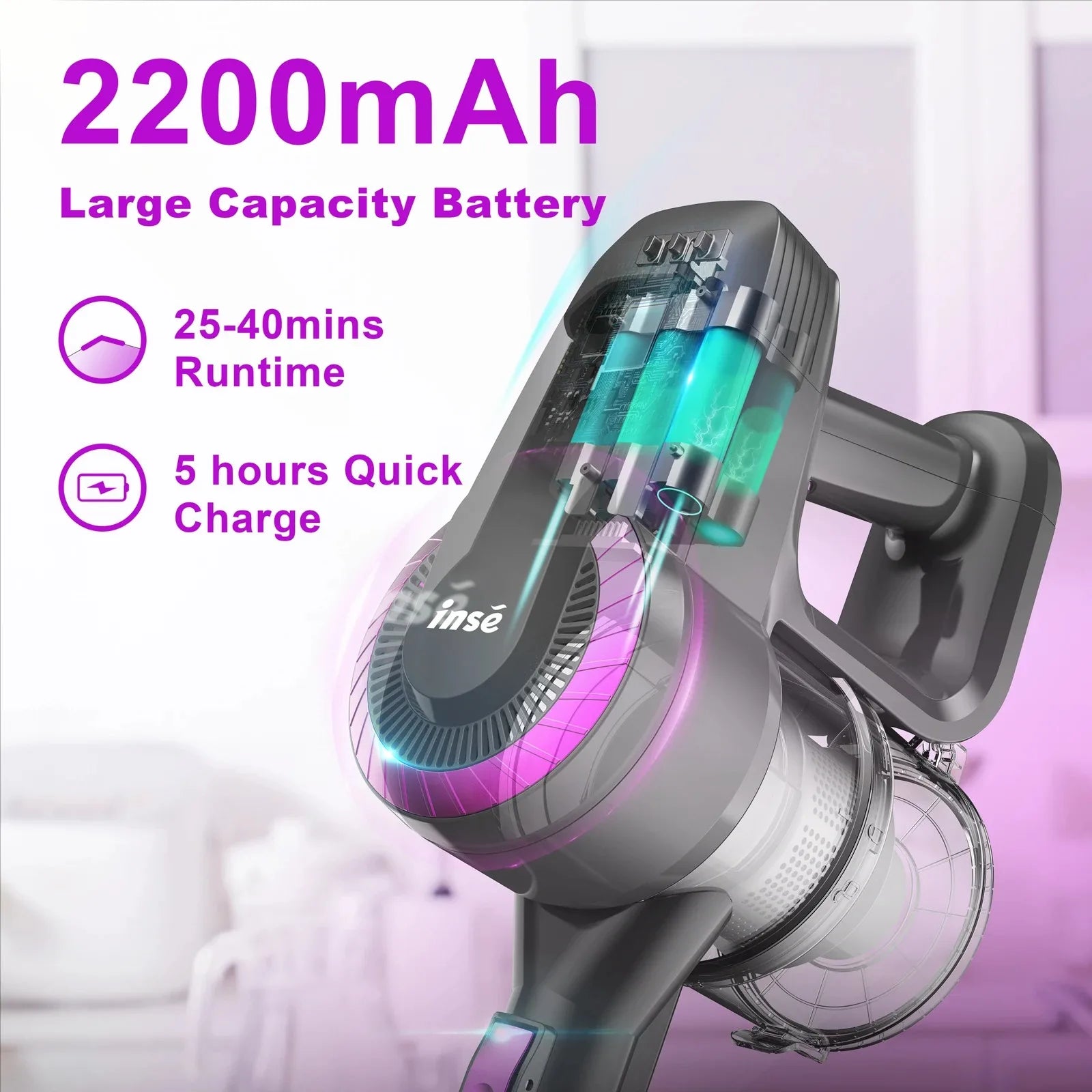 Cordless Lightweight Stick Handheld Vacuum Cleaner