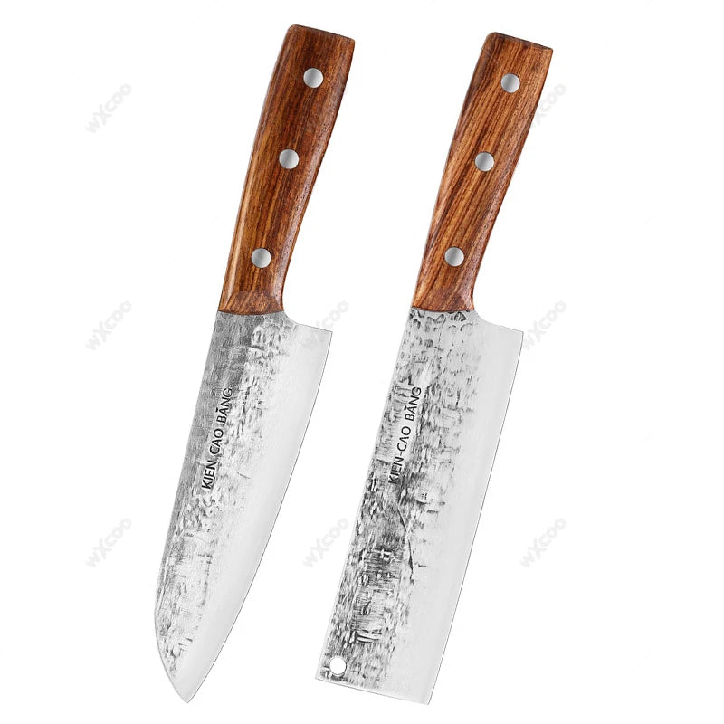 1-5pcs Japanese Kitchen Knives Set Stainless Steel Forged