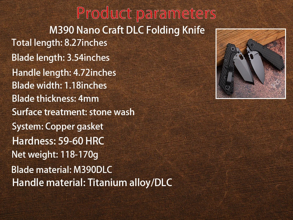 Titanium Handle, Folding Pocket Knife