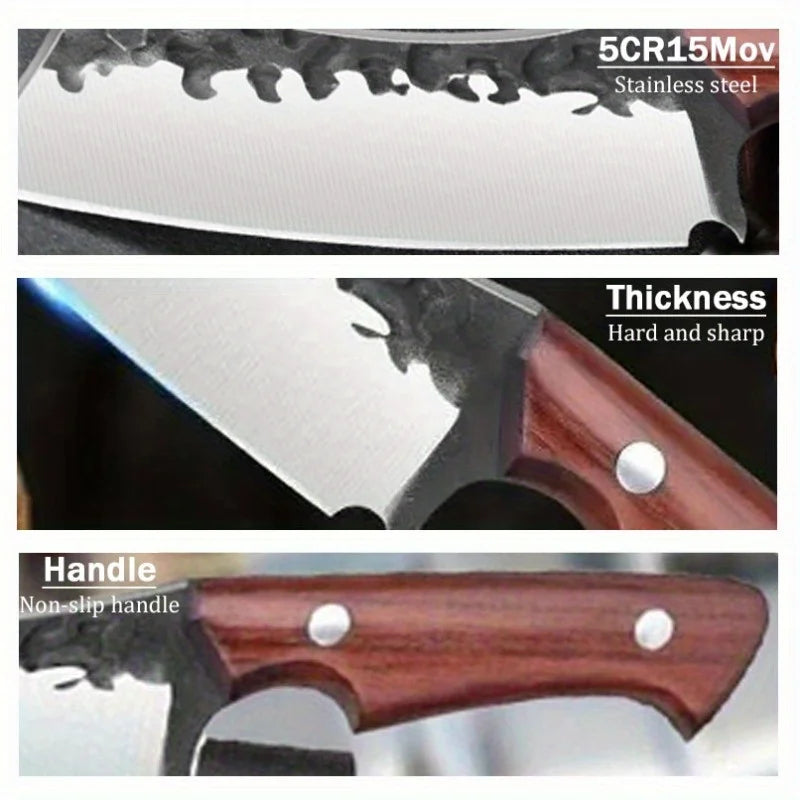 1-6PCS Stainless Steel Kitchen Knives Set