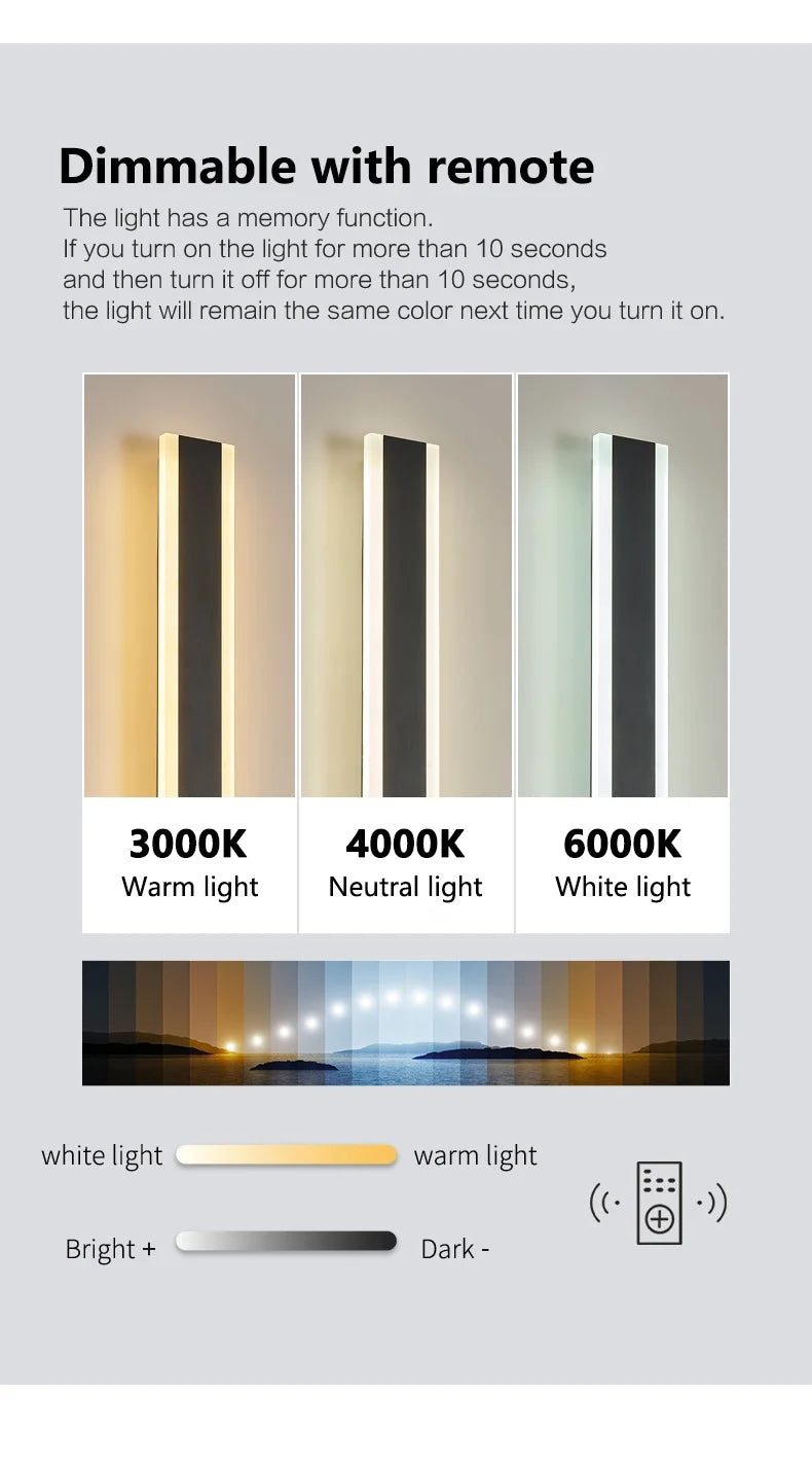 Long Strip Outdoor Waterproof Wall Garden Lights