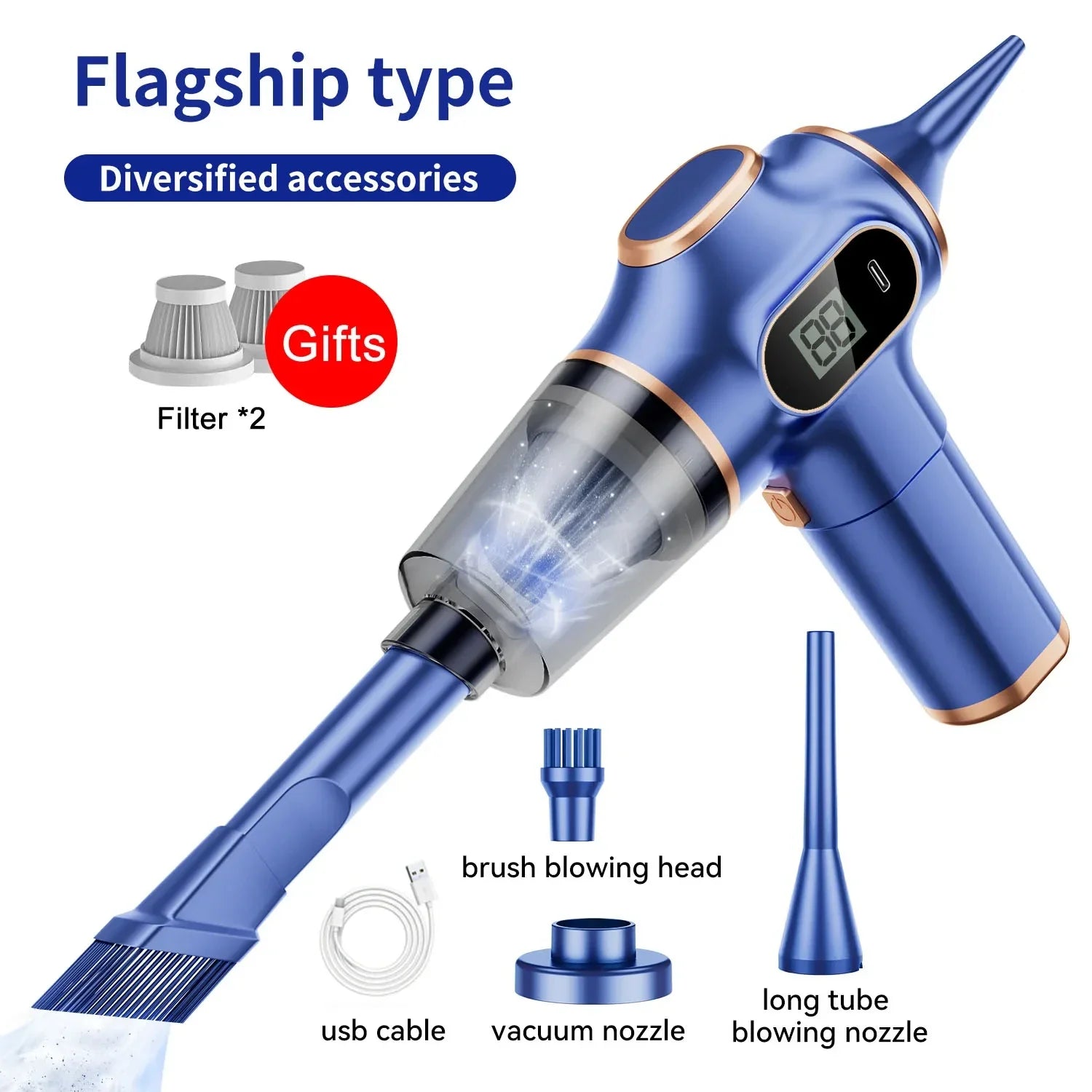 5 in1 Wireless Automobile Portable Vacuum Cleaner