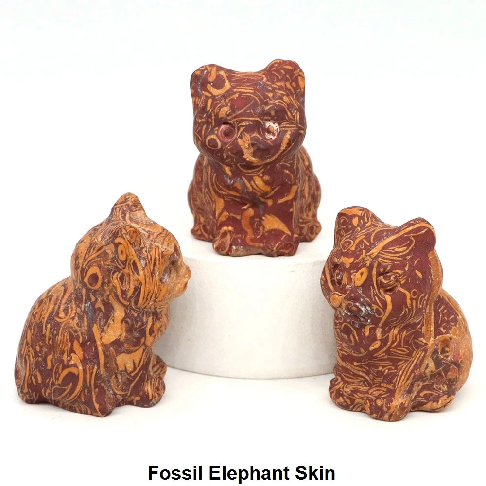 1.2" Mini Hand Carved Animal Kitty Figurine