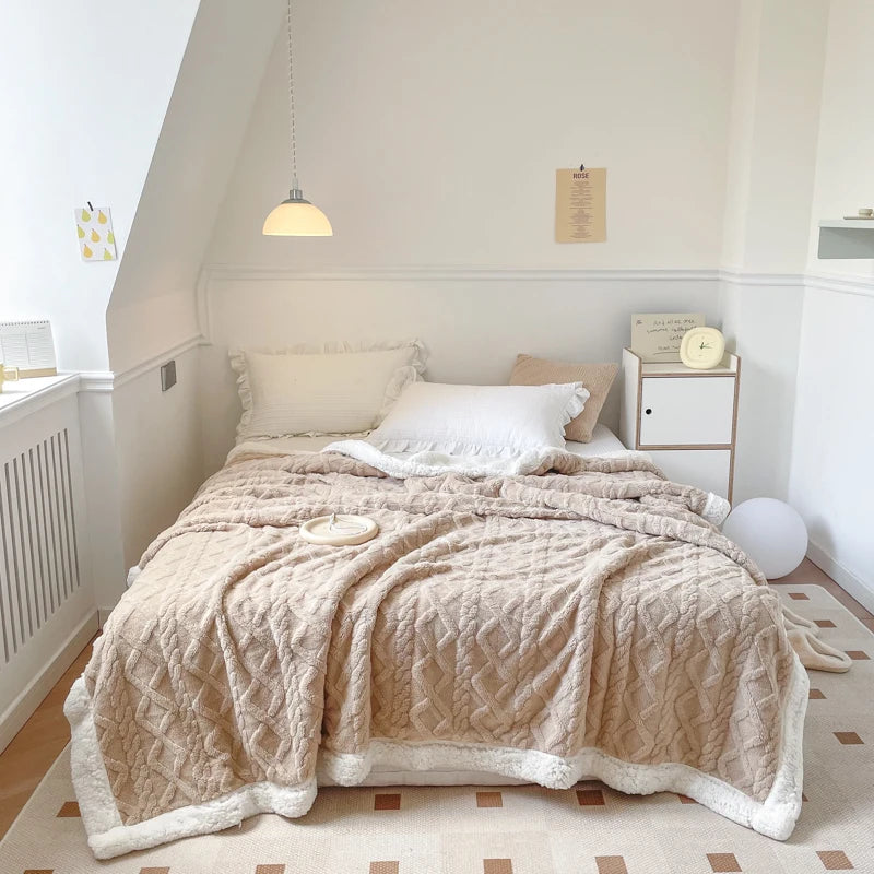 Fleece Blanket, Thick Warm, Single, Double, 10 Colors