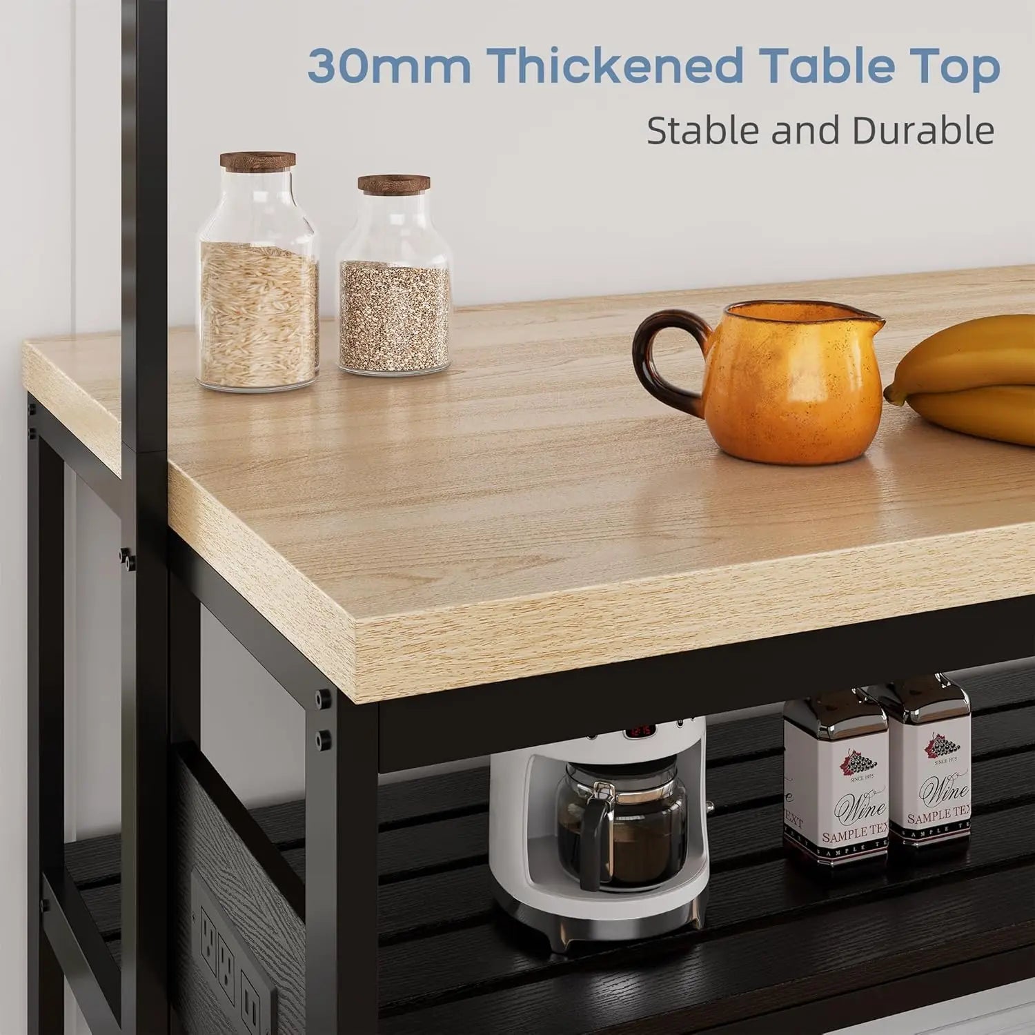 Kitchen Island Table, with Power Outlet