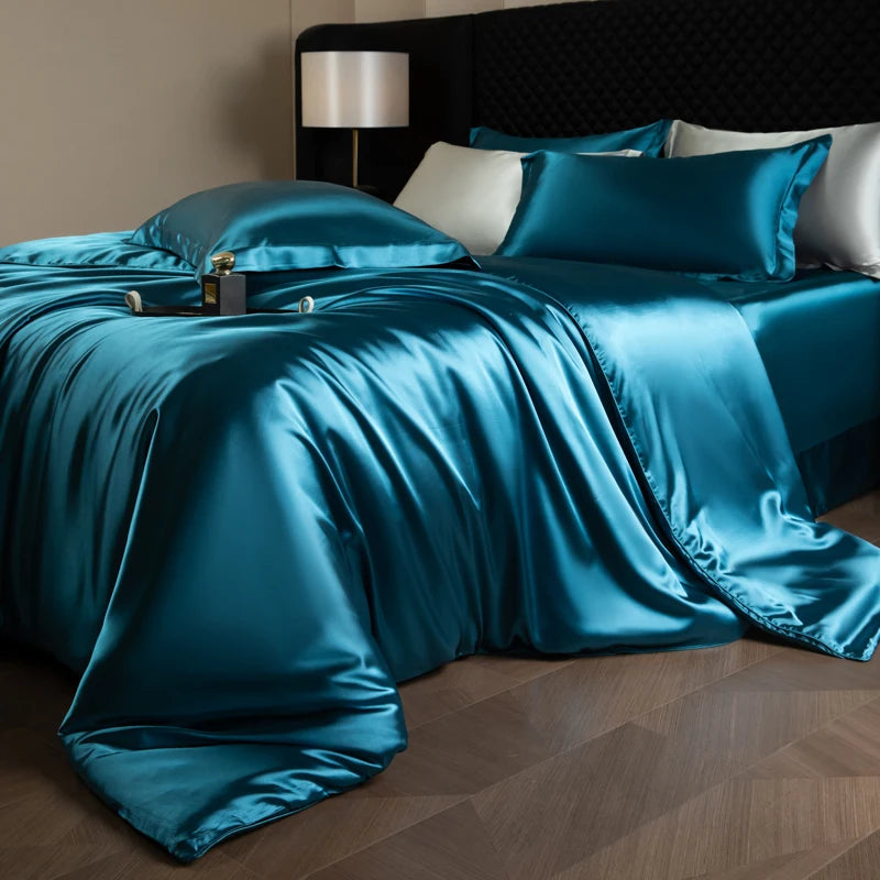 Silk Bedding Set, Duvet Cover, Fitted/Flat, Pillowcases