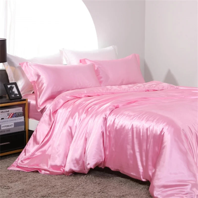 Satin Bedding Set, Duvet Cover, Sheets, Pillowcases