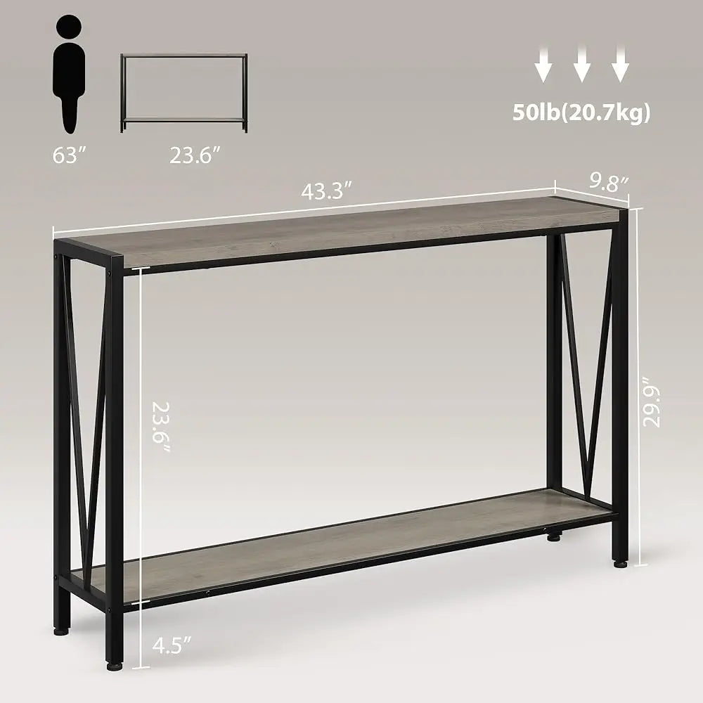 2-Tier Entryway Consol Table With Storage