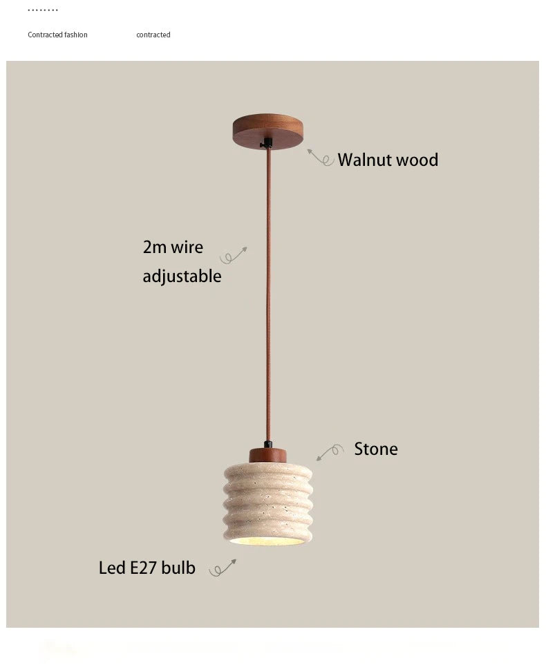 Yellow Cave Stone Led Pendant Lamp, Small Hanging Lighting