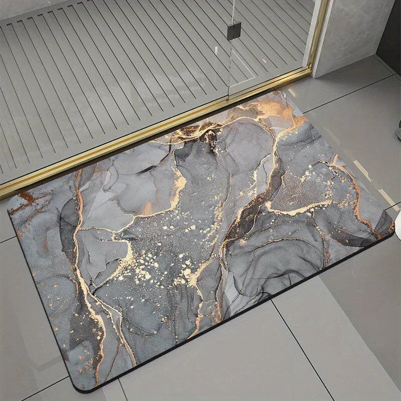Marble Printed Floor Mat Bathtub Rug