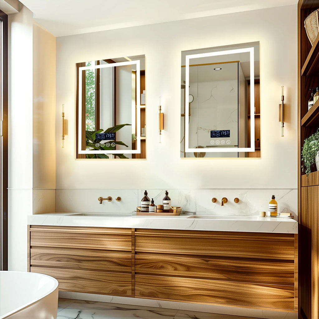 28x36 Lighted Mirror, Bluetooth Speaker Anti-Fog