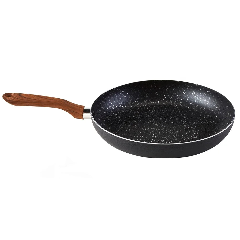 Nonstick Fry Pan Ergonomic Wood Look Handle